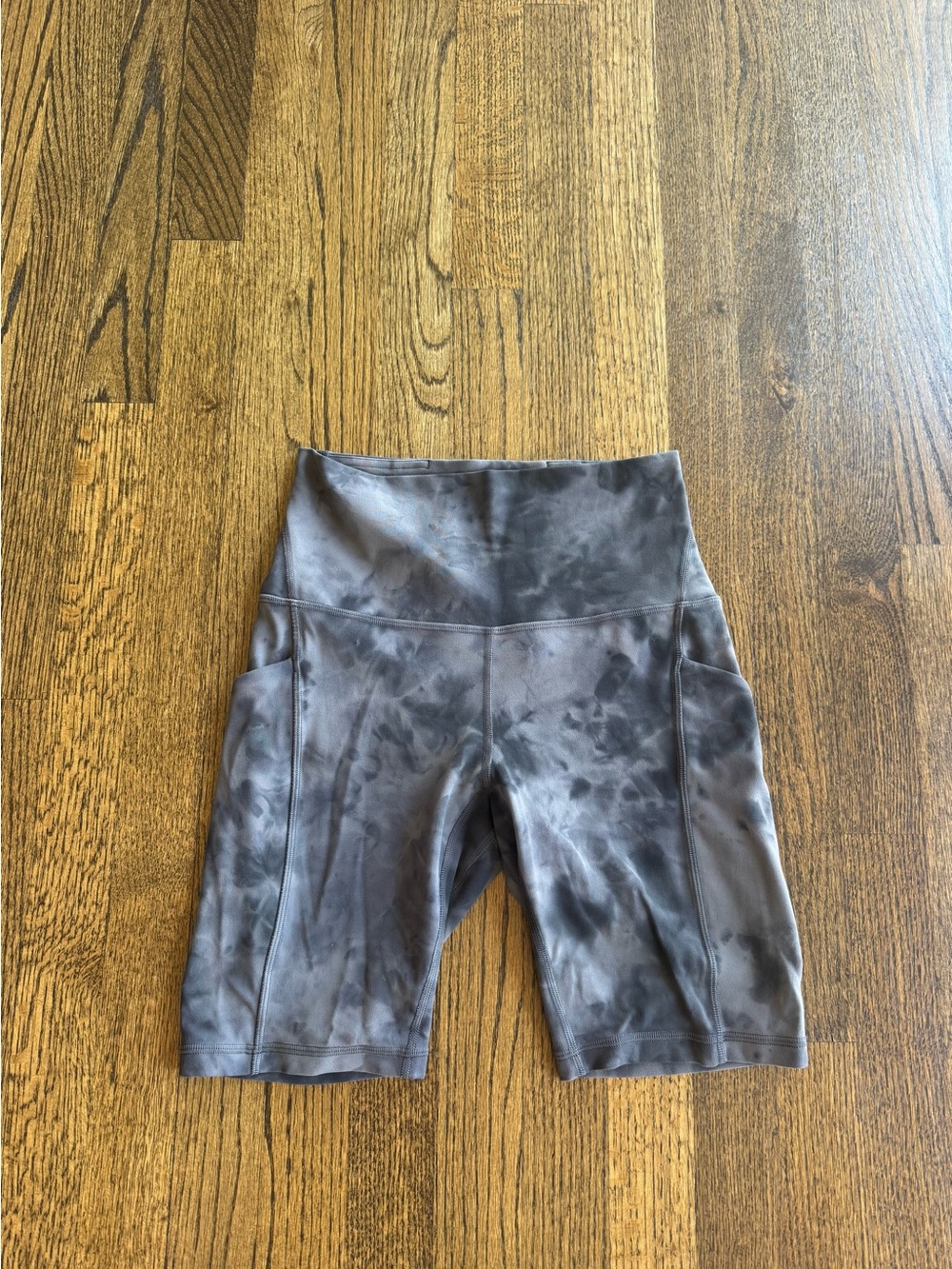 lululemon athletica Gray Tie-Dye High-Rise Bike Shorts